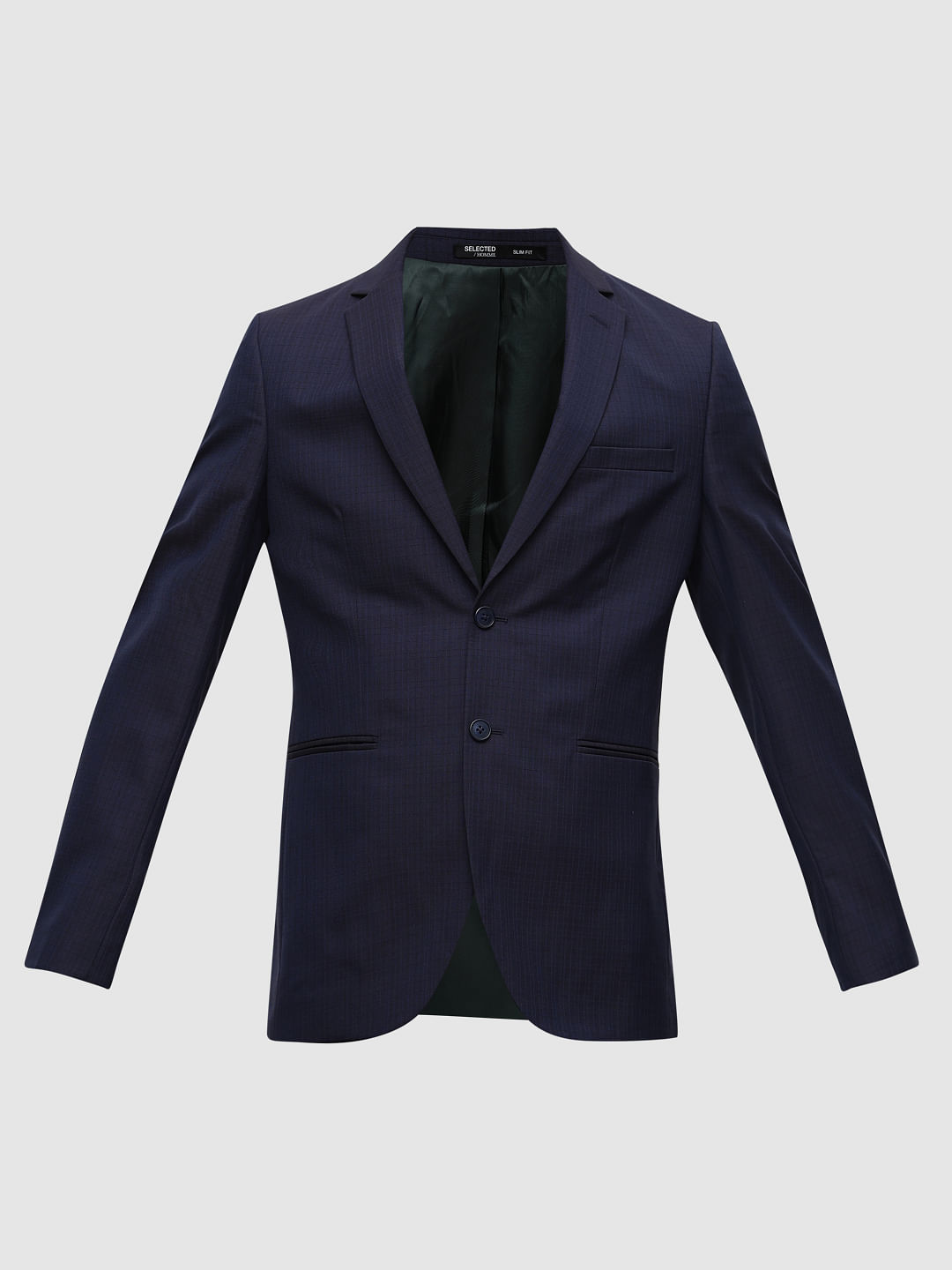 Black Collarless single-breasted suit jacket | Lardini | MATCHES UK